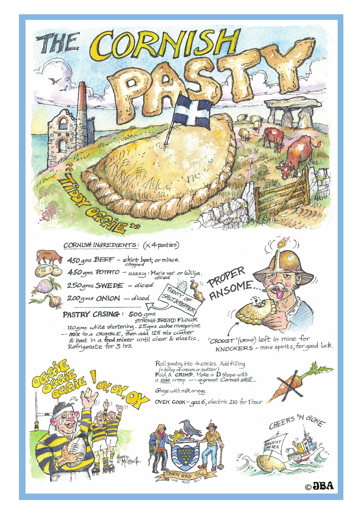 Cornish Pasty Tea Towel