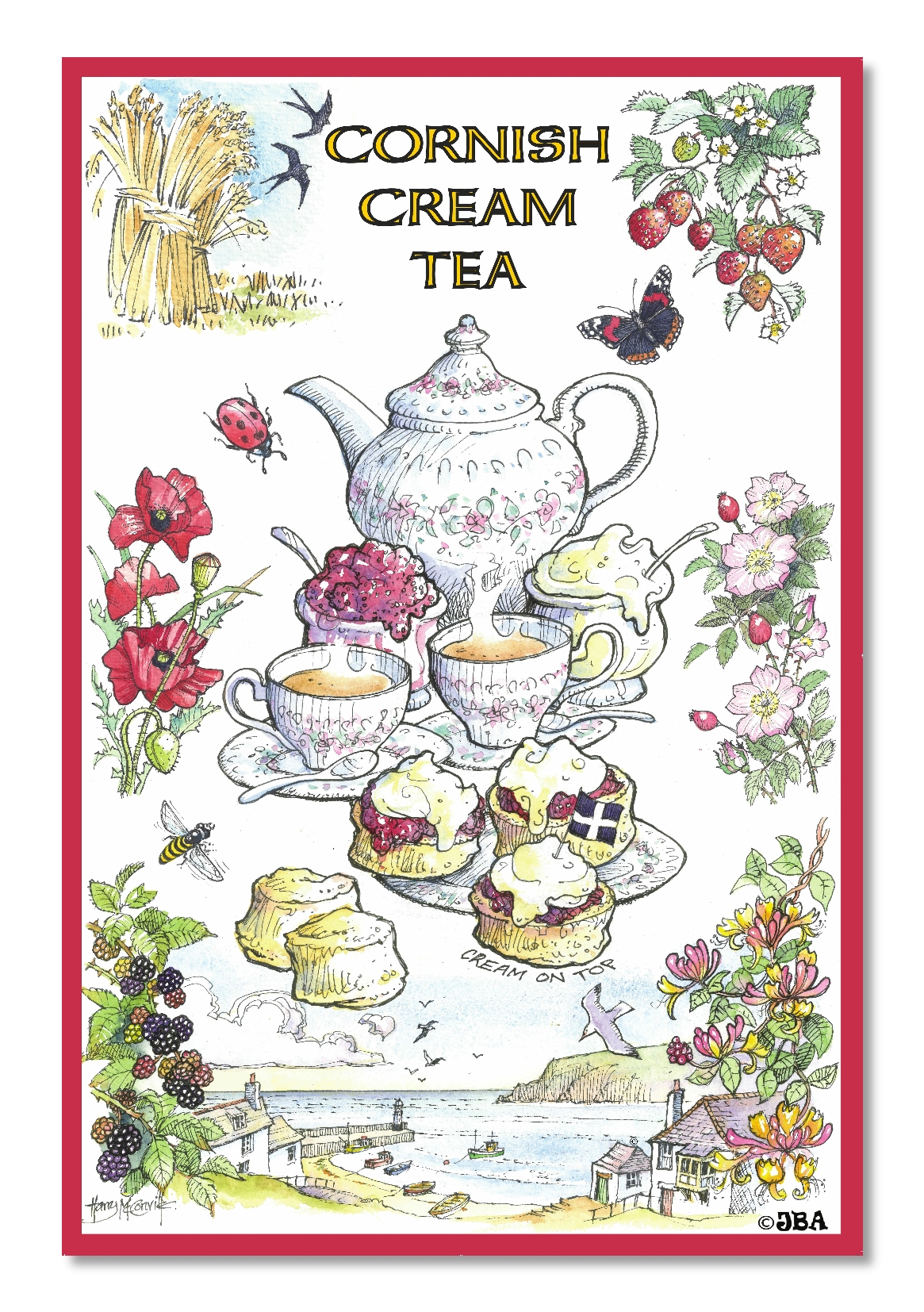 Cornish Cream Tea Tea Towel