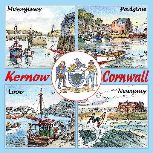 Foil Magnet Scenes Of Cornwall Blue