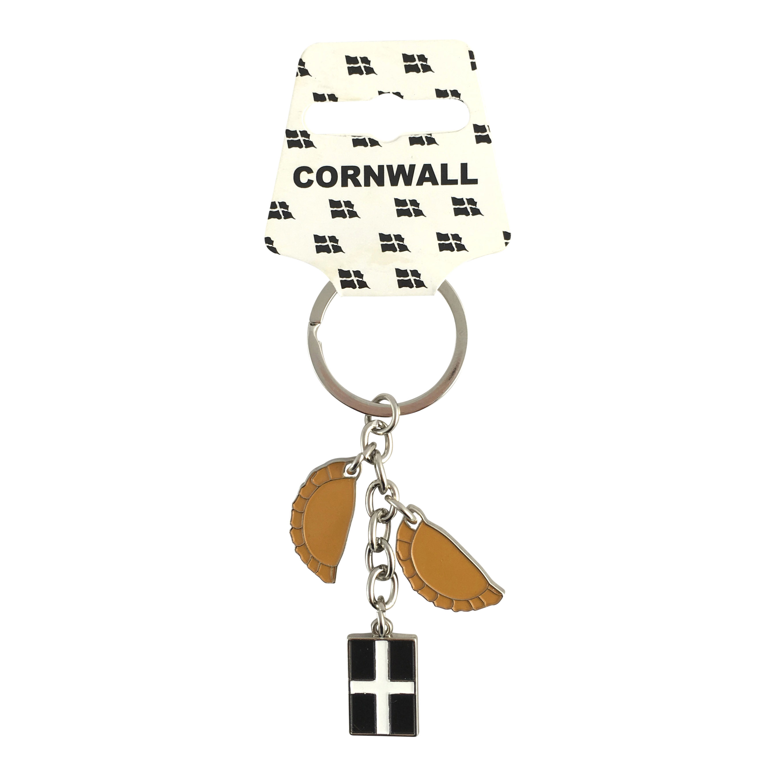 Cornwall Pasty Charm Metal Keyring