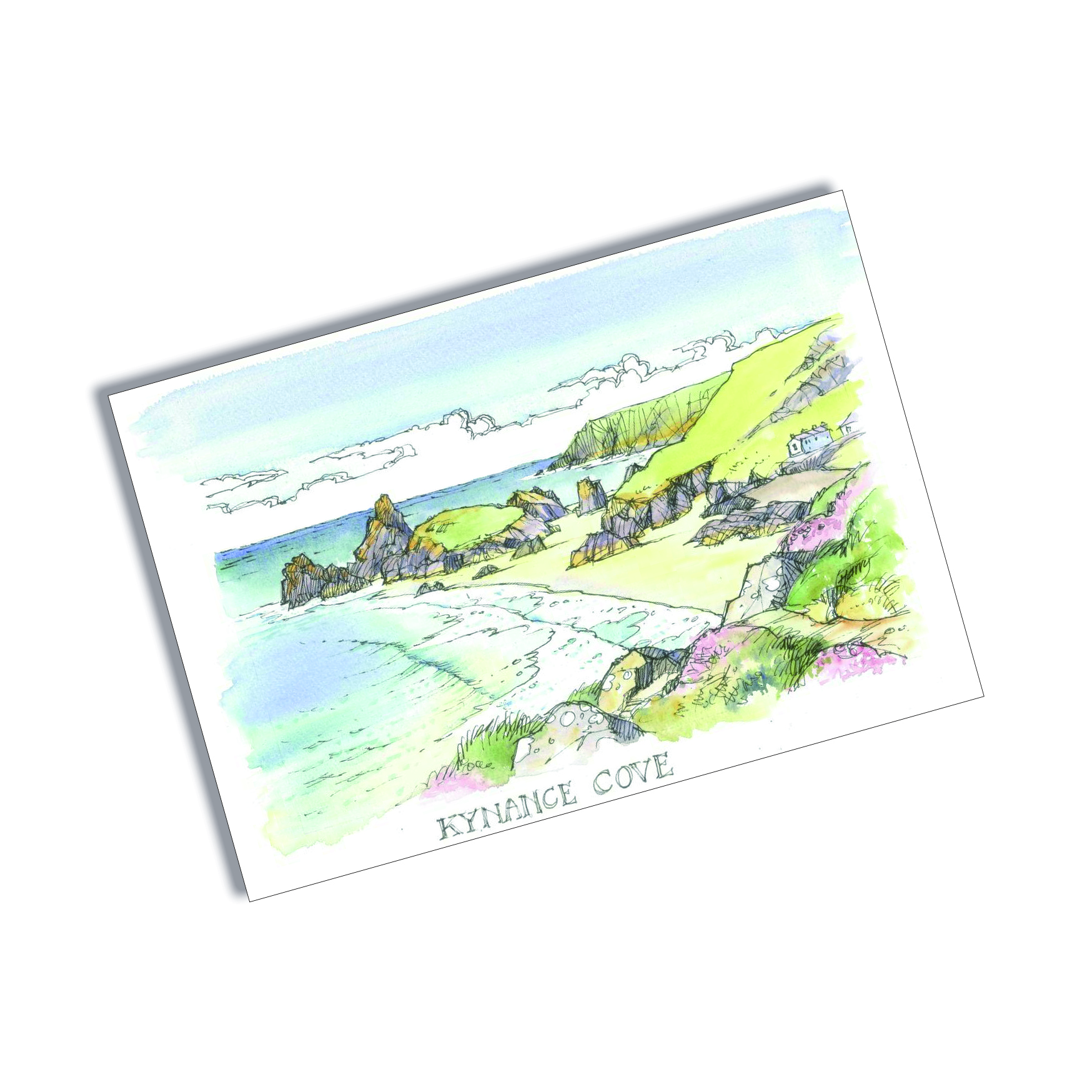 Tin Plate Magnet Kynance Cove Watercolour