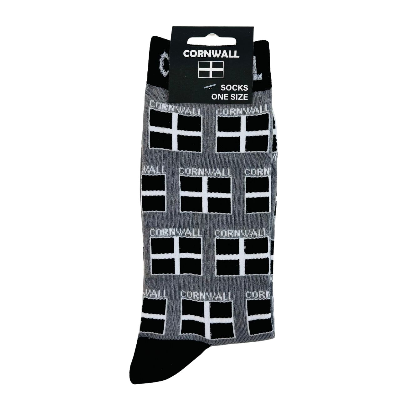 Grey Cornwall Flag Socks