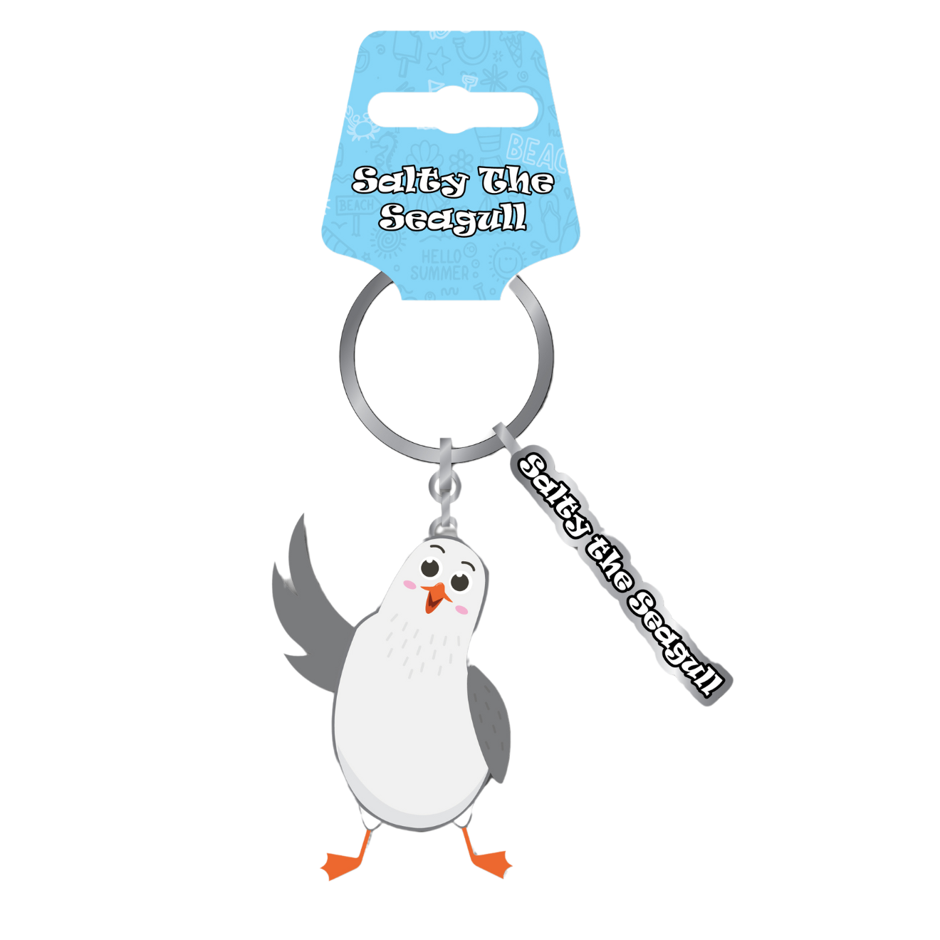 Salty the Seagull Metal Keyring