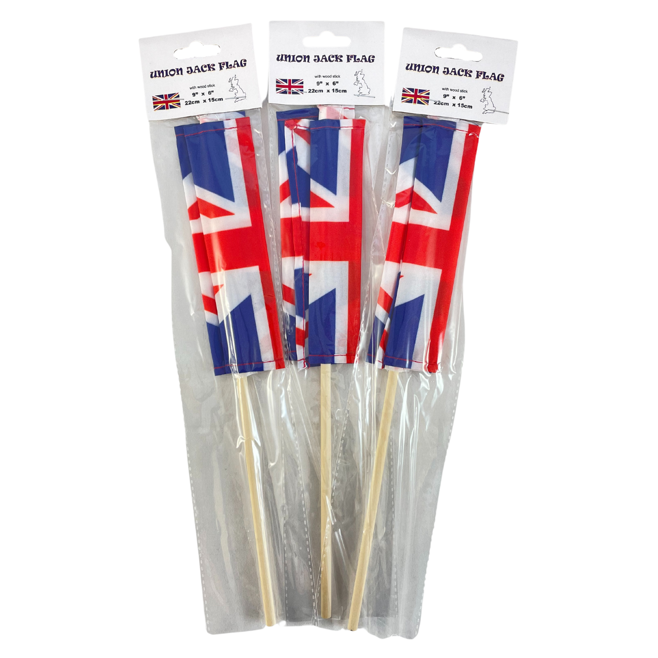 9'' x 6'' Union Jack Fabric Flag hand waver on wood stick