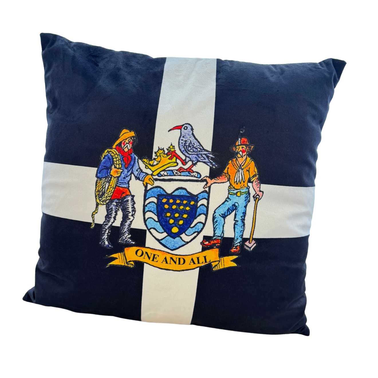 Cornwall One and All velvet cushion