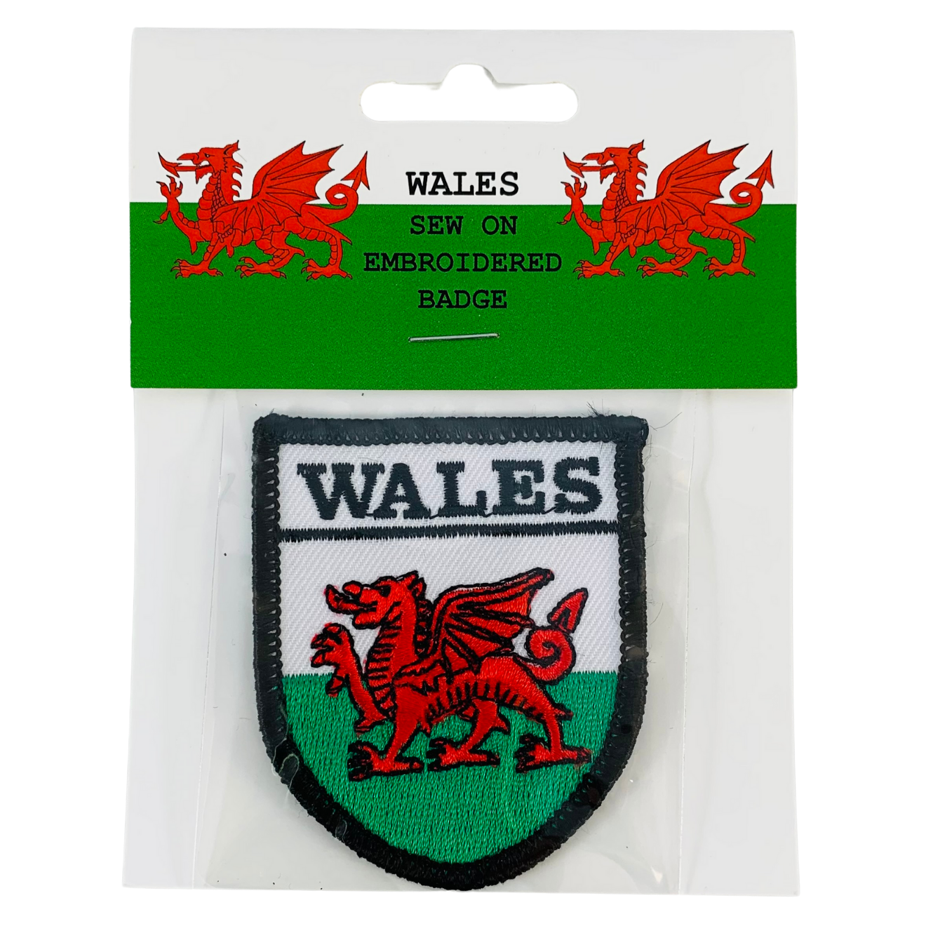 Wales Shield Sew On Embroidered Badge