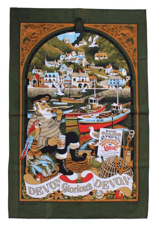 Devon Glorious Devon Fisherman Tea Towel