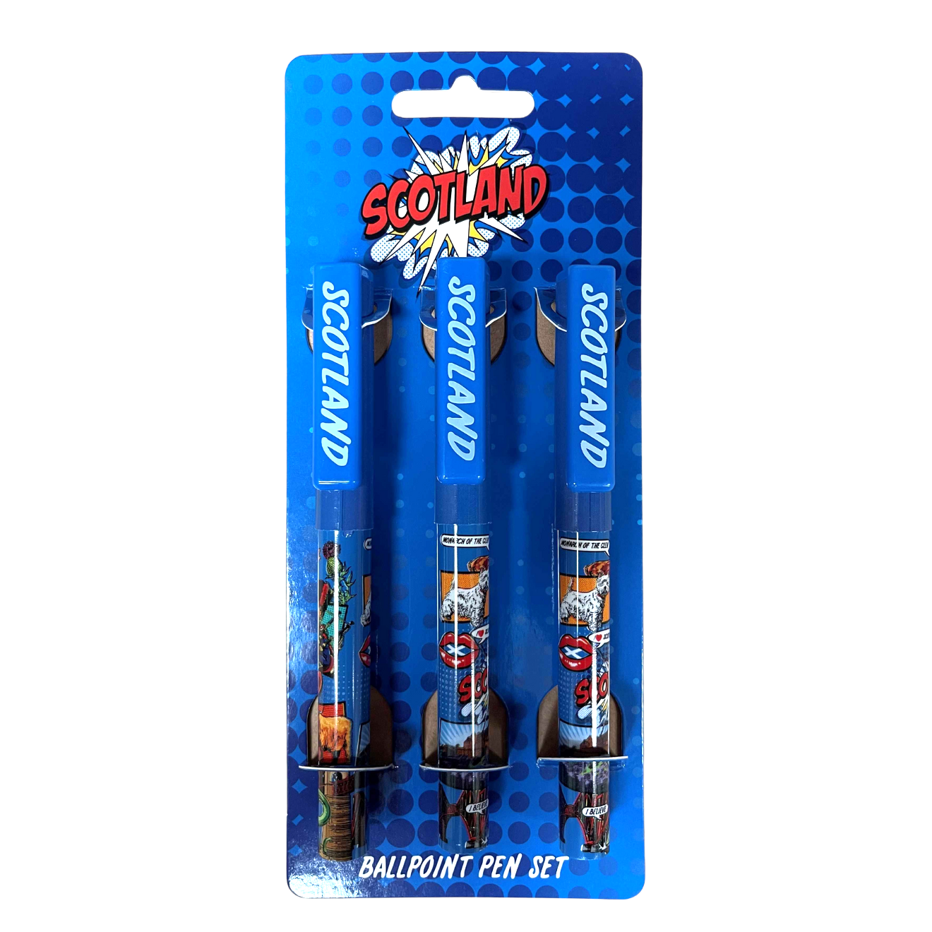 Pack x 3 Scotland Pop Art Pens