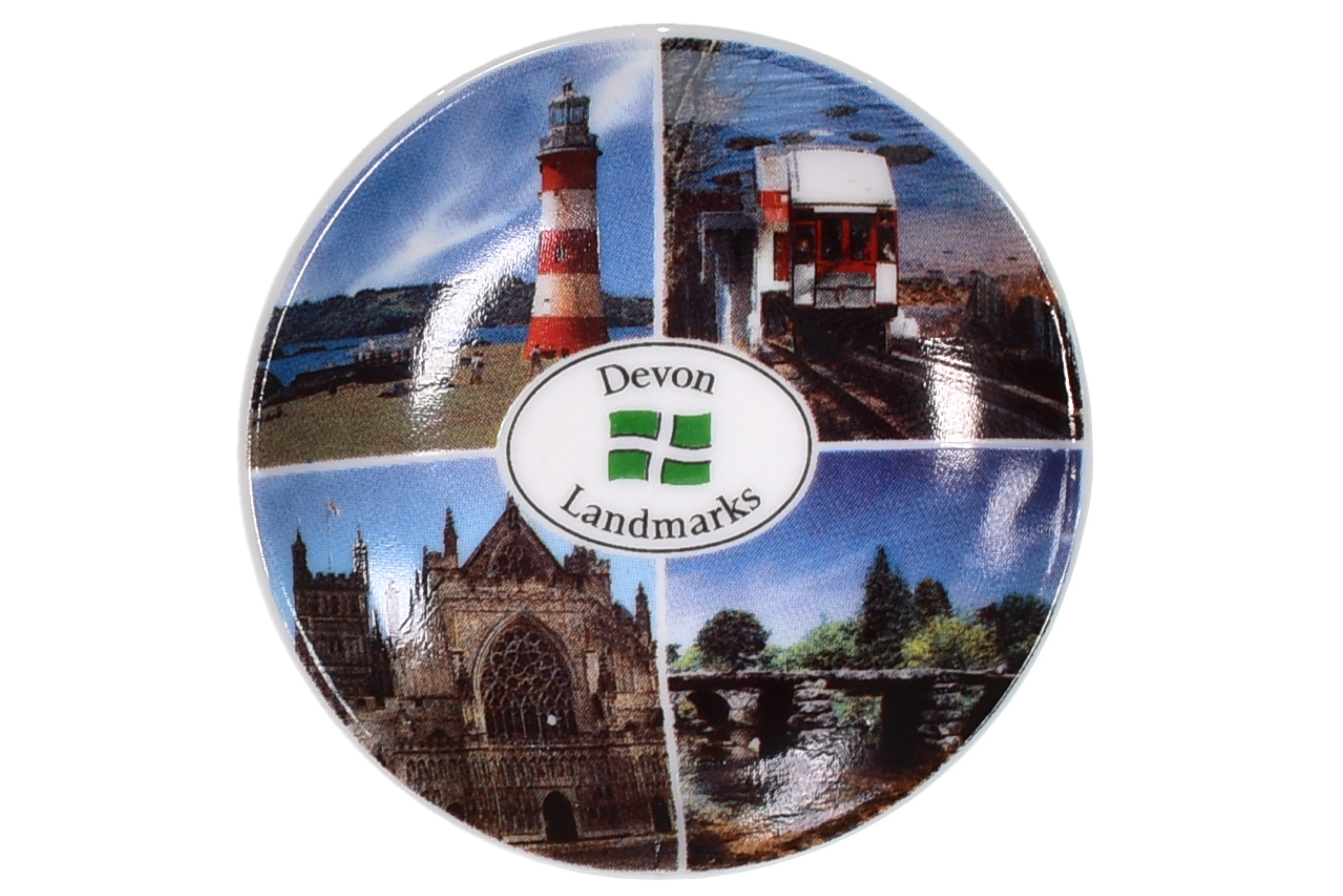 Devon Landmarks Ceramic Plate Magnet